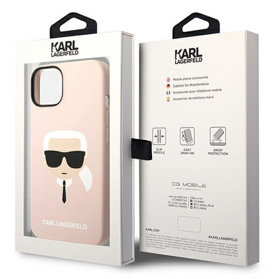 Karl Lagerfeld KLHMP14SSLKHLP iPhone 14 6.1 "hardcase light pink / light pink Silicone Karl`s Head Magsafe