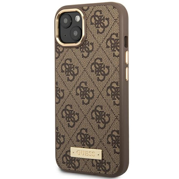 Guess GUHMP14MU4GPRW iPhone 14 Plus 6.7 "brown / brown hard case 4G Logo Plate MagSafe
