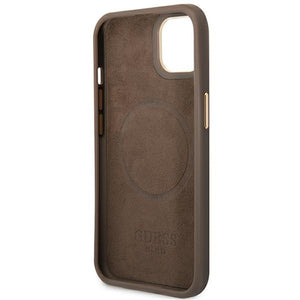 Guess GUHMP14MU4GPRW iPhone 14 Plus 6.7 "brown / brown hard case 4G Logo Plate MagSafe