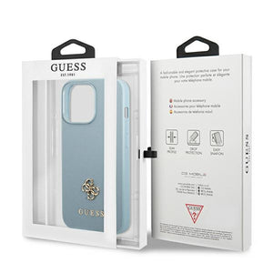 Guess Saffiano 4G Small Metal Logo Case for iPhone 13 Pro / 13 - Blue