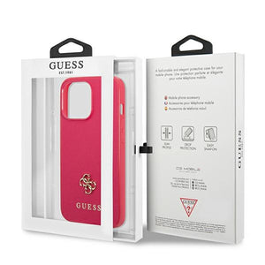 Guess Saffiano 4G Small Metal Logo case for iPhone 13 Pro / 13 - pink