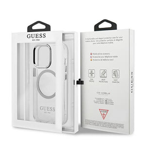 Guess Metal Outline MagSafe case for iPhone 13 Pro / iPhone 13 - silver