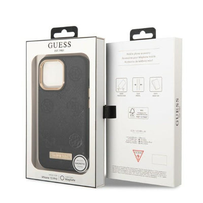 Guess GUHMP13LSAPSTK iPhone 13 Pro / 13 6.1" black/black hardcase Peony Logo Plate MagSafe