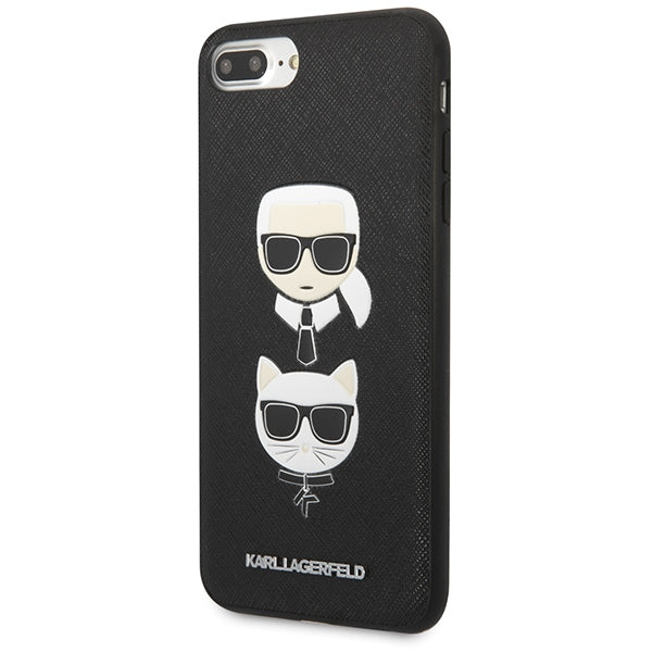 Karl Lagerfeld Saffiano Karl&amp;Choupette Head case for iPhone 7 Plus / iPhone 8 Plus - black