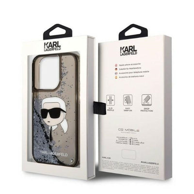 Karl Lagerfeld KLHCP14LLNKHCK iPhone 14 Pro 6.1" black/black hardcase Glitter Karl Head