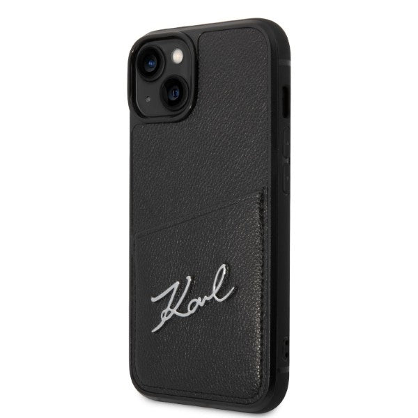Karl Lagerfeld Signature Logo Cardslot case for iPhone 14 Plus - black