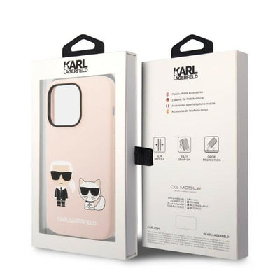 Karl Lagerfeld KLHMP14XSSKCI iPhone 14 Pro Max 6.7" hardcase light pink/light pink Silicone Karl &amp; Choupette Magsafe