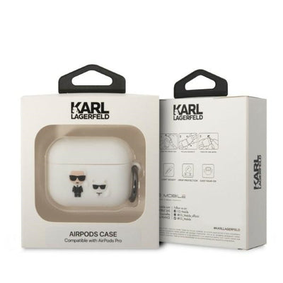Karl Lagerfeld KLACAPSILKCW AirPods Pro cover white/white Silicone Karl &amp; Choupette