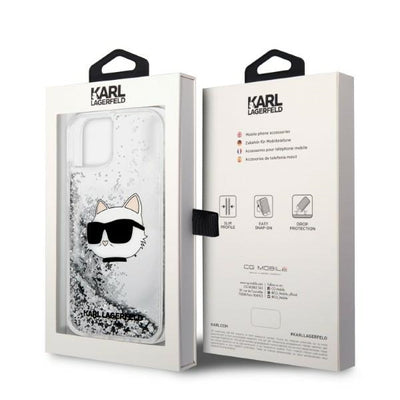 Karl Lagerfeld KLHCP14MLNHCCS iPhone 14 Plus 6.7" silver/silver hardcase Glitter Choupette Head