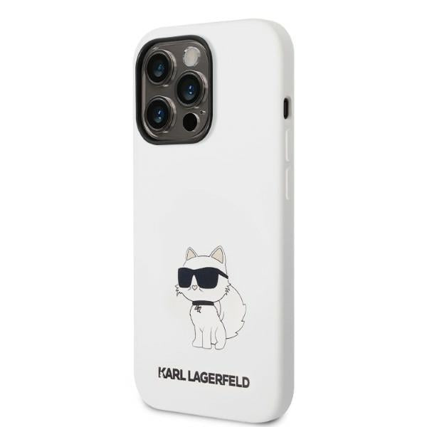 Karl Lagerfeld KLHMP14XSNCHBCH iPhone 14 Pro Max 6.7" kietas dėklas, baltas/baltas silikoninis dėklas su „MagSafe“ plokšte 