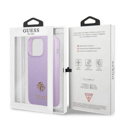 Guess GUHCP13LPS4MU iPhone 13 Pro / 13 6.1" purple/purple hardcase Saffiano 4G Small Metal Logo