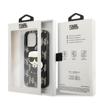 Karl Lagerfeld KLHCP13LPMNIKBK iPhone 13 Pro / 13 6.1" hardcase black/black Monogram Ikonik Patch