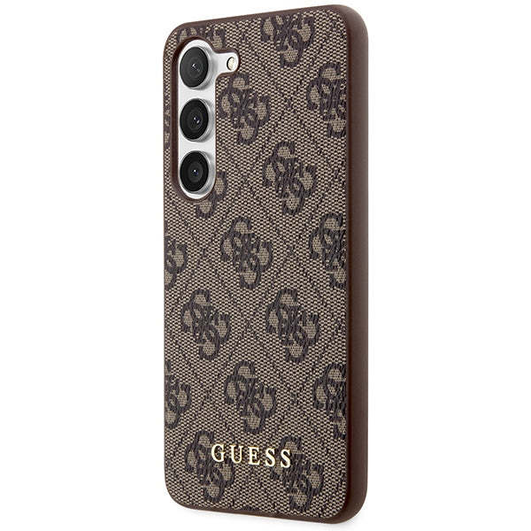 Guess GUHCS23SG4GFBR S23 S911 brown/brown hard case 4G Metal Gold Logo