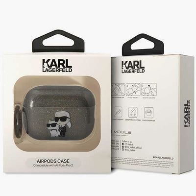 Karl Lagerfeld KLAP2HNKCTGK Airpods Pro 2 cover black/black Gliter Karl&amp;Choupette