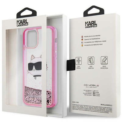 Karl Lagerfeld KLHCP12MLNCHCP iPhone 12/ 12 Pro 6.1" pink/pink hardcase Glitter Choupette Head