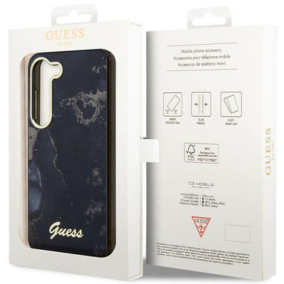 Guess GUHCS23MHTMRSK S23+ S916 black/black hardcase Golden Marble Collection