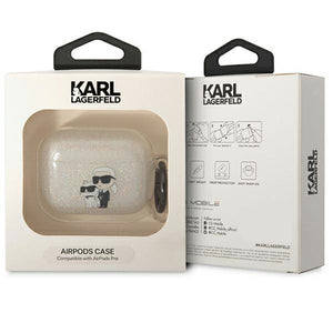 Karl Lagerfeld KLAPHNKCTGT Airpods Pro cover transparent Gliter Karl&amp;Choupette