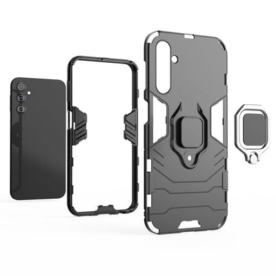 Ring Armor case for Samsung Galaxy A24 4G armored cover magnetic holder ring black