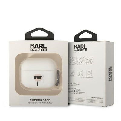 Karl Lagerfeld KLAPRUNIKH AirPods Pro cover white/white Silicone Karl Head 3D