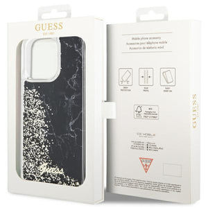 Guess GUHCP14XLCSGSGK iPhone 14 Pro Max 6.7" black/black hardcase Liquid Glitter Marble
