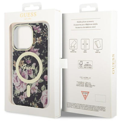 Guess GUHMP14LHCFWSK iPhone 14 Pro 6.1" black/black hardcase Flower MagSafe