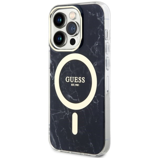 Guess GUHMP14LPCUMAK iPhone 14 Pro 6.1" black/black hardcase Marble MagSafe