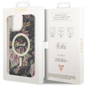 Guess GUHMP14XHCFWSK iPhone 14 Pro Max 6.7" black/black hardcase Flower MagSafe