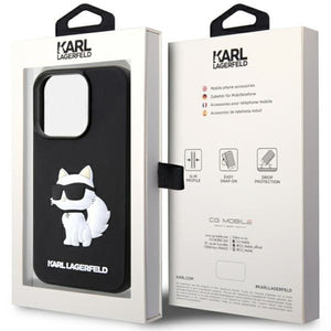 Karl Lagerfeld KLHCP14X3DRKHNK iPhone 14 Pro Max 6.7" black/black hardcase Rubber Choupette 3D