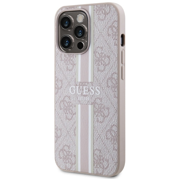 Guess GUHMP13LP4RPSP iPhone 13 Pro / 13 6.1" pink/pink hardcase 4G Printed Stripes MagSafe