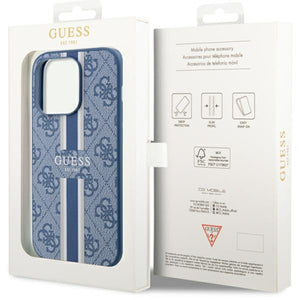 Guess GUHMP14LP4RPSB iPhone 14 Pro 6.1" blue/blue hardcase 4G Printed Stripes MagSafe