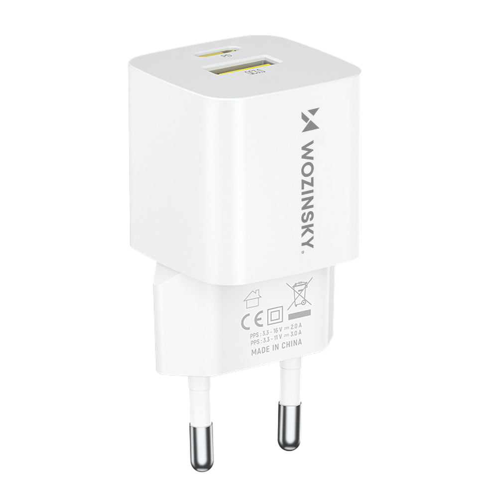 Wozinsky WWCEAC GaN USB-A USB-C 33W Wall Charger - White