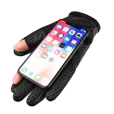 Men's insulated, anti-slip telephone gloves - black