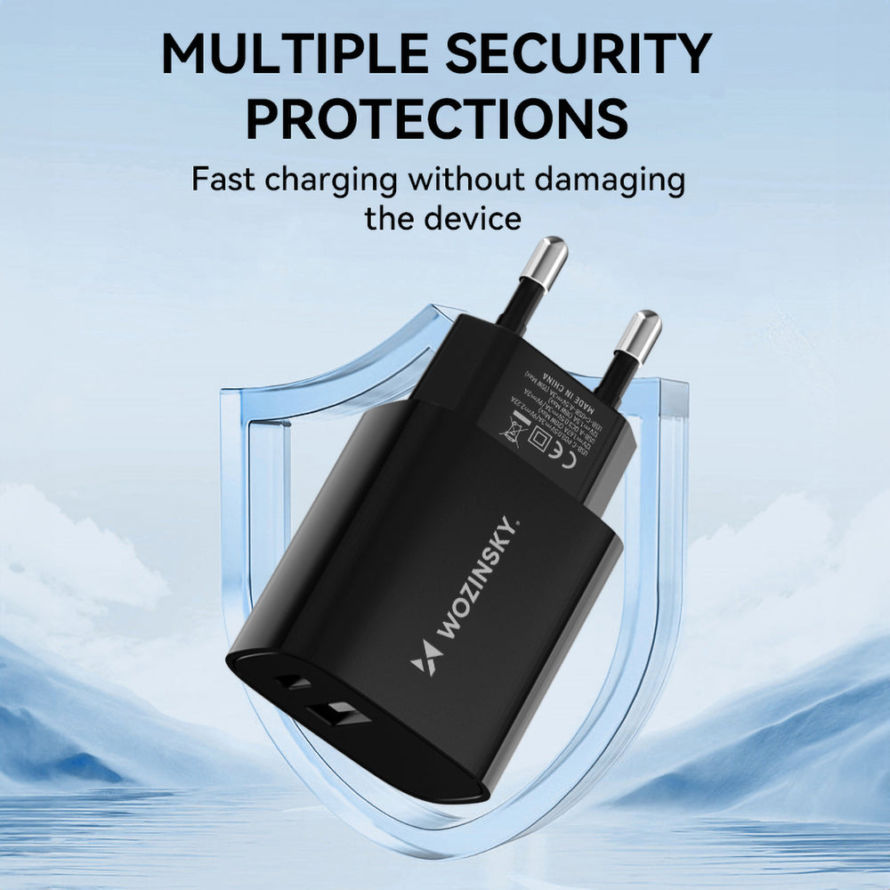 Wozinsky WGWCB USB-A USB-C 20W Wall Charger - Black