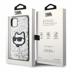 Karl Lagerfeld KLHCN61G2CPS iPhone 11 / Xr 6.1" silver/silver hardcase Glitter Choupette Patch