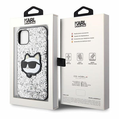 Karl Lagerfeld KLHCN61G2CPS iPhone 11 / Xr 6.1" silver/silver hardcase Glitter Choupette Patch