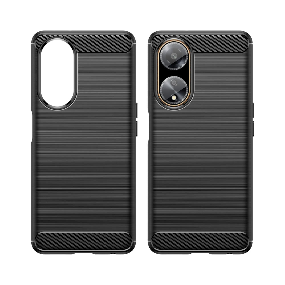 Flexible carbon pattern case for Oppo A98 5G Carbon Case - black