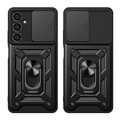 Hybrid Armor Camshield case for Samsung M54 with camera cover - black