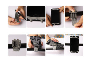 Swivel silicone bike holder with replaceable head - black