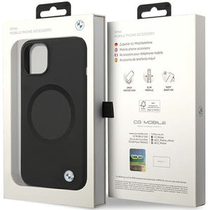 BMW BMHMP14SSILBK2 case for iPhone 14 - black Signature Liquid Silicone MagSafe