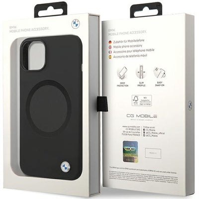 BMW BMHMP14SSILBK2 case for iPhone 14 - black Signature Liquid Silicone MagSafe