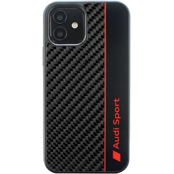 Audi anglies pluošto juostelės iPhone 11 / Xr 6.1" juodas/juodas kietas dėklas AUS-TPUPCIP11-R8/D1-BK