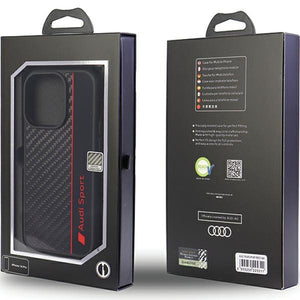 Audi Carbon Fiber Stripe iPhone 14 Pro 6.1" black/black hardcase AUS-TPUPCIP14P-R8/D1-BK