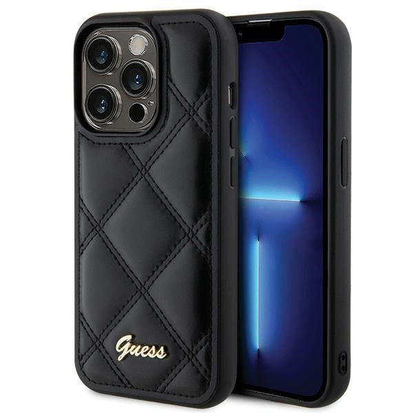 Guess Quilted Metal Logo case for iPhone 15 Pro