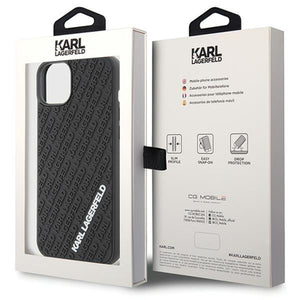 Karl Lagerfeld 3D Rubber Multi Logo case for iPhone 15 Plus - black