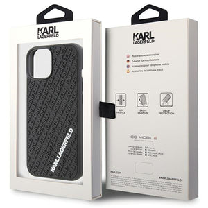 Karl Lagerfeld 3D Rubber Multi Logo case for iPhone 15 - black