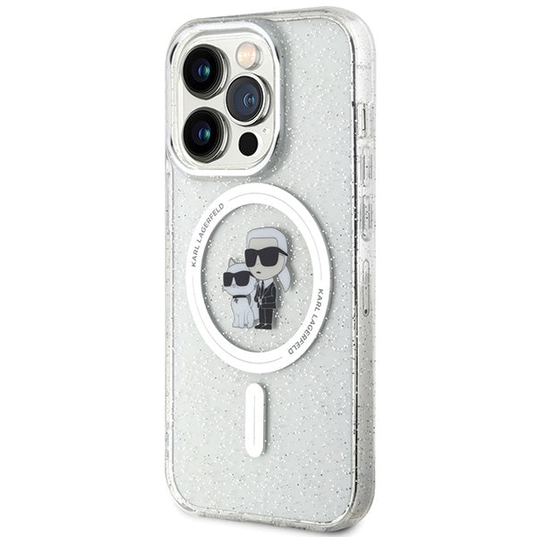 Karl Lagerfeld Karl&amp;Choupette Glitter MagSafe case for iPhone 15 Pro - transparent