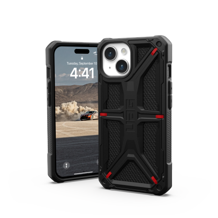 UAG Monarch case for iPhone 15 - black kevlar