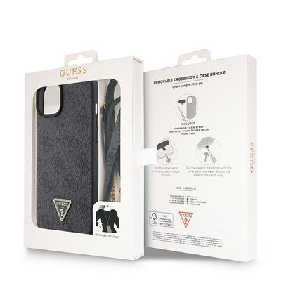 Guess GUHCP15SP4TDSCPK iPhone 15 6.1" black/black hardcase Crossbody 4G Metal Logo