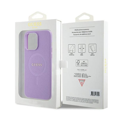 Guess GUHMP15XPSAHMCU iPhone 15 Pro Max 6.7" purple/purple hardcase Saffiano MagSafe