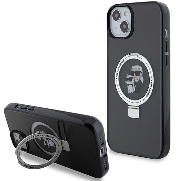 Karl Lagerfeld KLHMP15MHMRSKCK iPhone 15 Plus 6.7"black/black hardcase Ring Stand Karl&amp;Choupette MagSafe